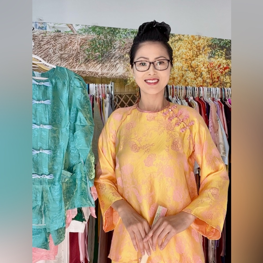 Áo bà Ba 3 bộ hà nam, Vietnamese southern traditional blouse set l 4 yellow pink